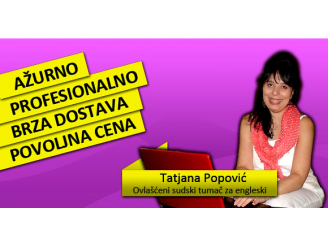 Sudski tumač za engleski jezik Tatjana Popović