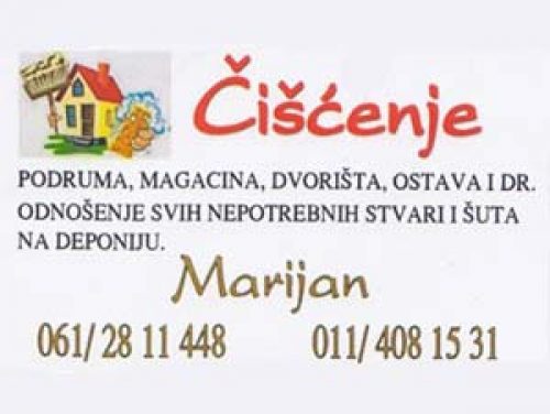 Čišćenje podruma Marijan